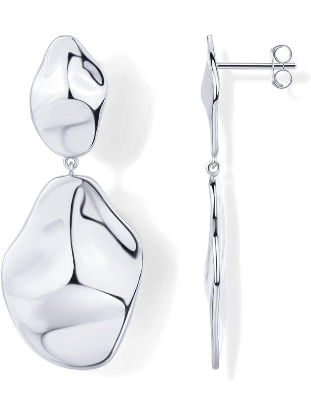 14K Gold Plated Teardrop Dangle Earrings - Elegant Statement Jewelry for Women